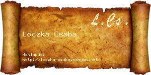 Loczka Csaba névjegykártya